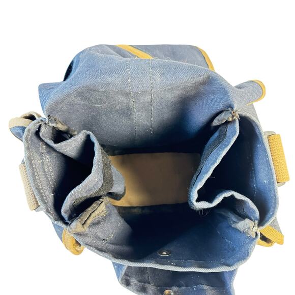 Vintage DomKE Rugged Professional Camera Bag  Navy Canvas Tan Strap MultiPocket - Picture 8 of 9